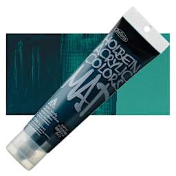 Holbein Mat Acrylic - Viridian Hue, 110 ml tube and swatch