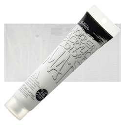 Holbein Mat Acrylic - White, 120 ml tube and swatch