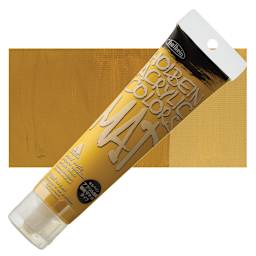Holbein Mat Acrylic - Yellow Ochre, 110 ml tube and swatch