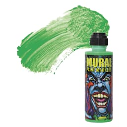 Chroma Mural Paint Marker - Screaming Green (Neon), 4 oz Bottle and swatch