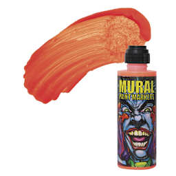 Chroma Mural Paint Marker - Toxic (Neon), 4 oz Bottle and swatch