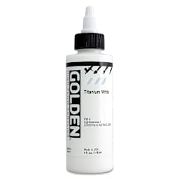 Golden High Flow Acrylics - Titanium White, 4 oz bottle