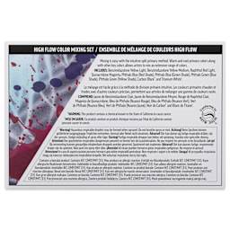 Golden High Flow Acrylics - Mixing Set of 10, 30 ml Bottles, back