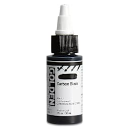 Golden High Flow Acrylics - Carbon Black, 1 oz bottle