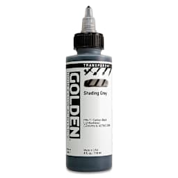 Golden High Flow Acrylics - Transparent Shading Gray, 4 oz bottle
