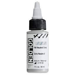 Golden High Flow Acrylics - Neutral Gray N8, 1 oz bottle