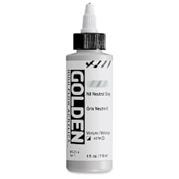 Golden High Flow Acrylics - Neutral Gray N8, 4 oz bottle