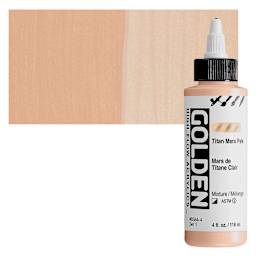 Golden High Flow Acrylic Paint - Titan Mars Pale, 4 oz bottle and swatch