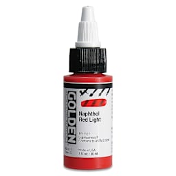 Golden High Flow Acrylics - Naphthol Red Light, 1 oz bottle