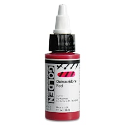 Golden High Flow Acrylics - Quinacridone Red, 1 oz bottle