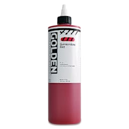 Golden High Flow Acrylics - Quinacridone Red, 16 oz bottle