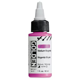 Golden High Flow Acrylics - Medium Magenta, 1 oz bottle