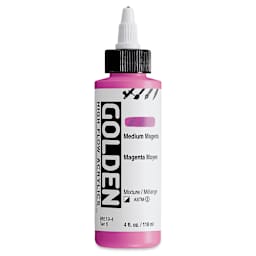 Golden High Flow Acrylics - Medium Magenta, 4 oz bottle