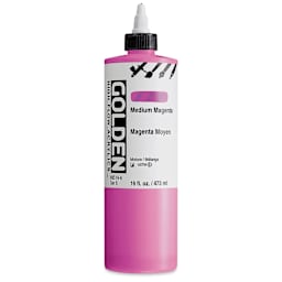 Golden High Flow Acrylics - Medium Magenta, 16 oz bottle