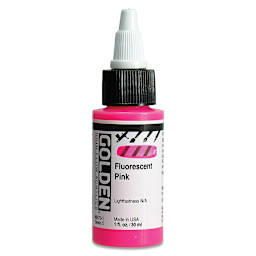 Golden High Flow Acrylics - Fluorescent Pink, 1 oz bottle