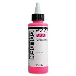 Golden High Flow Acrylics - Fluorescent Pink, 4 oz bottle