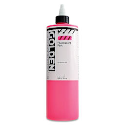 Golden High Flow Acrylics - Fluorescent Pink, 16 oz bottle