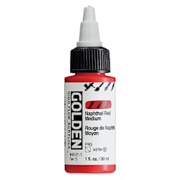 Golden High Flow Acrylics - Naphthol Red Medium, 1 oz bottle