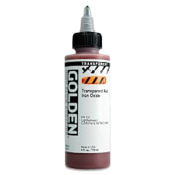 Golden High Flow Acrylics - Transparent Red Iron Oxide, 4 oz bottle