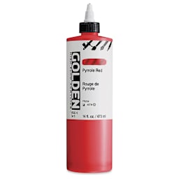 Golden High Flow Acrylics - Pyrrole Red, 16 oz bottle