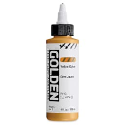 Golden High Flow Acrylics - Yellow Ochre, 4 oz bottle