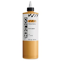 Golden High Flow Acrylics - Yellow Ochre, 16 oz bottle
