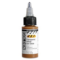 Golden High Flow Acrylics - Transparent Yellow Iron Oxide, 1 oz bottle