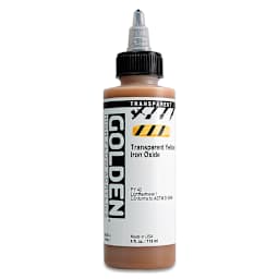 Golden High Flow Acrylics - Transparent Yellow Iron Oxide, 4 oz bottle