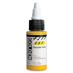 Golden High Flow Acrylics - Diarylide Yellow, 1 oz bottle