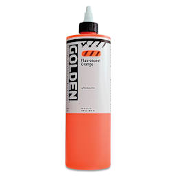 Golden High Flow Acrylics - Fluorescent Orange, 16 oz bottle