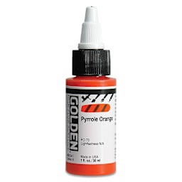 Golden High Flow Acrylics - Pyrrole Orange, 1 oz bottle
