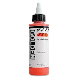 Golden High Flow Acrylics - Pyrrole Orange, 4 oz bottle
