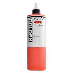 Golden High Flow Acrylics - Pyrrole Orange, 16 oz bottle