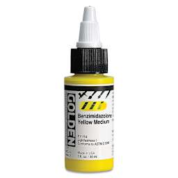 Golden High Flow Acrylics - Benzimidazolone Yellow Medium, 1 oz bottle