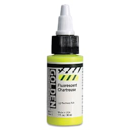 Golden High Flow Acrylics - Fluorescent Chartreuse, 1 oz bottle