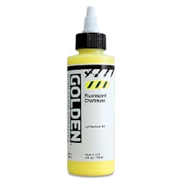 Golden High Flow Acrylics - Fluorescent Chartreuse, 4 oz bottle