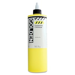 Golden High Flow Acrylics - Fluorescent Chartreuse, 16 oz bottle