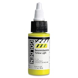 Golden High Flow Acrylics - Benzimidazolone Yellow Light, 1 oz bottle