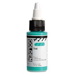 Golden High Flow Acrylics - Teal, 1 oz bottle