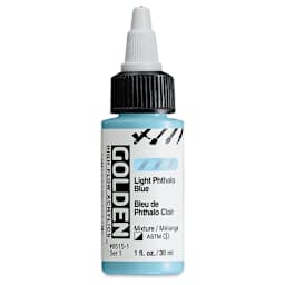 Golden High Flow Acrylics - Light Phthalo Blue, 1 oz bottle