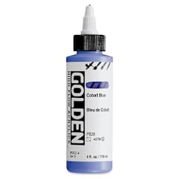 Golden High Flow Acrylics - Cobalt Blue, 4 oz bottle
