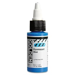Golden High Flow Acrylics - Fluorescent Blue, 1 oz bottle