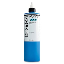 Golden High Flow Acrylics - Fluorescent Blue, 16 oz bottle