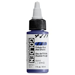 Golden High Flow Acrylics - Phthalo Blue (Red Shade), 1 oz bottle