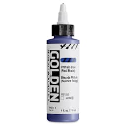Golden High Flow Acrylics - Phthalo Blue (Red Shade), 4 oz bottle