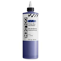 Golden High Flow Acrylics - Phthalo Blue (Red Shade), 16 oz bottle