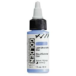 Golden High Flow Acrylics - Light Ultramarine Blue, 1 oz bottle