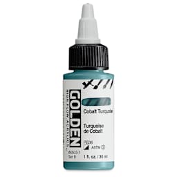 Golden High Flow Acrylics - Cobalt Turquoise, 1 oz bottle