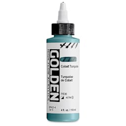 Golden High Flow Acrylics - Cobalt Turquoise, 4 oz bottle