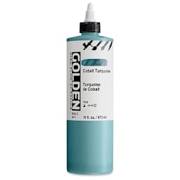 Golden High Flow Acrylics - Cobalt Turquoise, 16 oz bottle